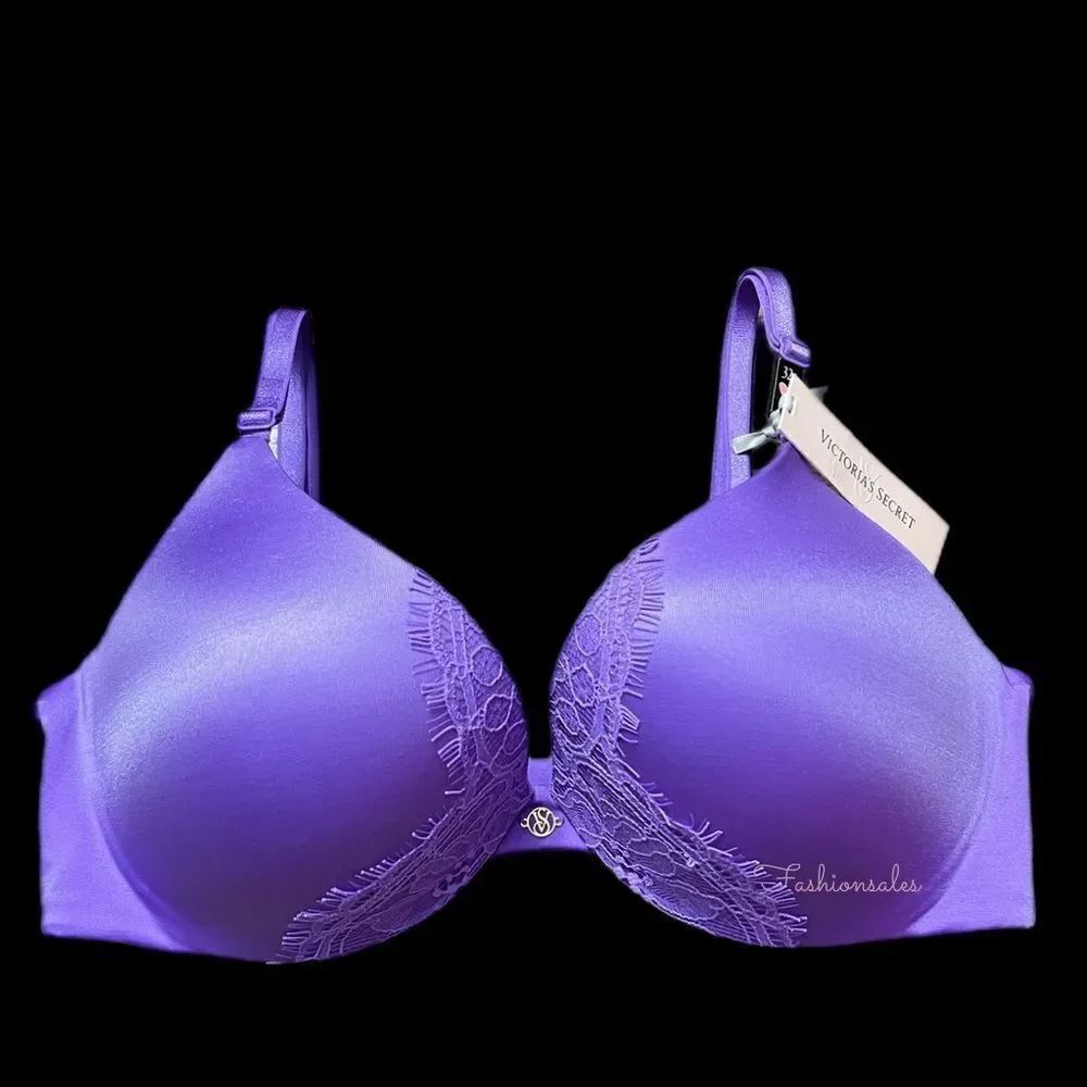 Victoria’s Secret So Obsessed Adds 1 1/2 cups Push up Padded bra purple 32D